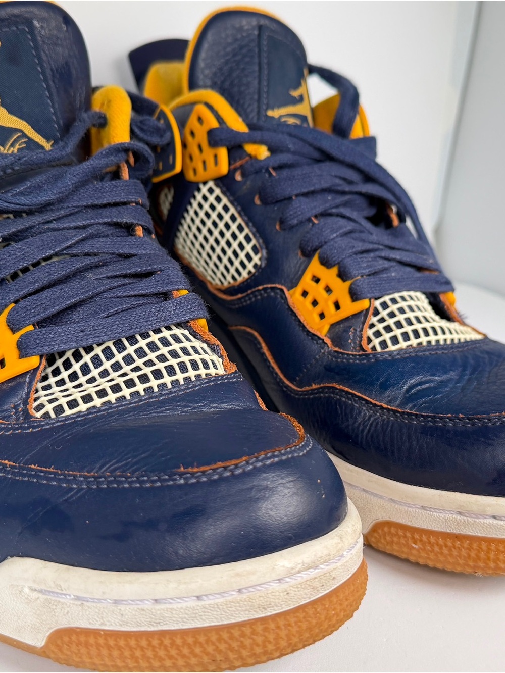 Air Jordan 4 Retro “Dunk From Above” Midnight Navy Gold Size 9 Men’s - Picture 8 of 13
